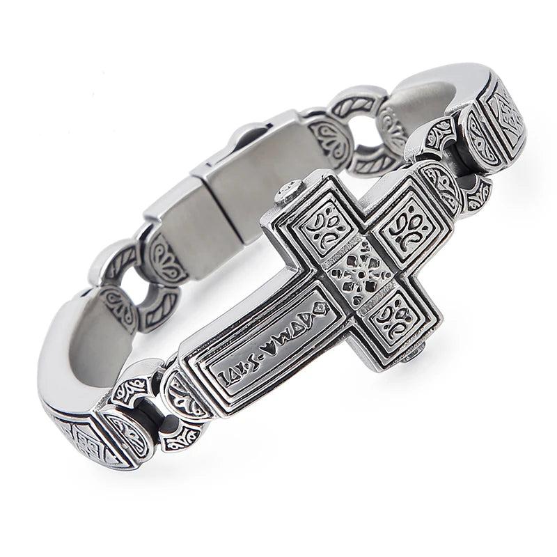 Vintage Metal Bangle Stainless Steel Heavy Mens Retro Punk Bracelets