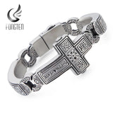 Vintage Metal Bangle Stainless Steel Heavy Mens Retro Punk Bracelets