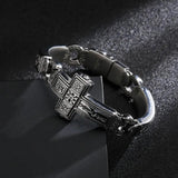 Vintage Metal Bangle Stainless Steel Heavy Mens Retro Punk Bracelets