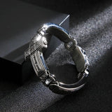 Vintage Metal Bangle Stainless Steel Heavy Mens Retro Punk Bracelets