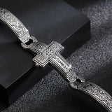 Vintage Metal Bangle Stainless Steel Heavy Mens Retro Punk Bracelets