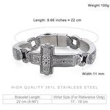 Vintage Metal Bangle Stainless Steel Heavy Mens Retro Punk Bracelets
