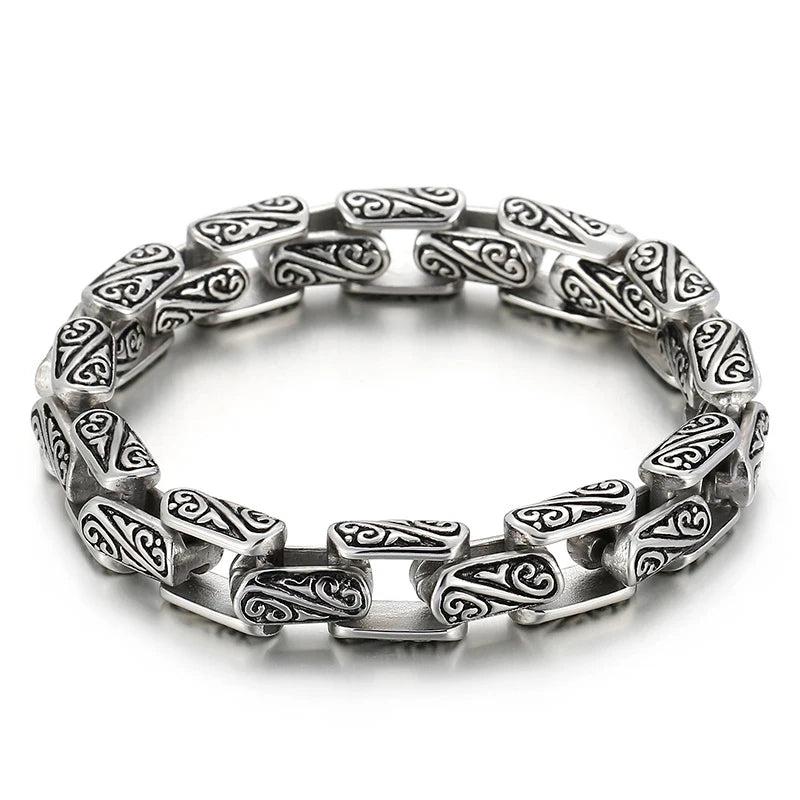 Vintage Totem Cuban Chain Stainless Steel Men's Charm Bracelet