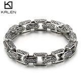 Vintage Totem Cuban Chain Stainless Steel Men's Charm Bracelet