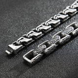 Vintage Totem Cuban Chain Stainless Steel Men's Charm Bracelet