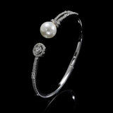 Pearl Bangle for Women Bracelet with Cubic Zirconia Dubai Jewelry