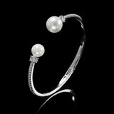 Pearl Bangle for Women Bracelet with Cubic Zirconia Dubai Jewelry