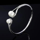 Pearl Bangle for Women Bracelet with Cubic Zirconia Dubai Jewelry