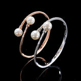 Pearl Bangle for Women Bracelet with Cubic Zirconia Dubai Jewelry
