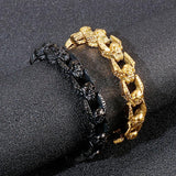 Skull 13mm Combo Bracelet Stainless Steel Men's Jewelry