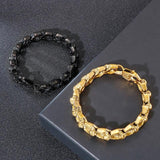 Skull 13mm Combo Bracelet Stainless Steel Men's Jewelry