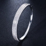 CWWZircons Cubic Zirconia Open Cuff Bracelet Bangle for Women