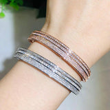 CWWZircons Cubic Zirconia Open Cuff Bracelet Bangle for Women