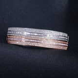 CWWZircons Cubic Zirconia Open Cuff Bracelet Bangle for Women