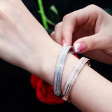 CWWZircons Cubic Zirconia Open Cuff Bracelet Bangle for Women