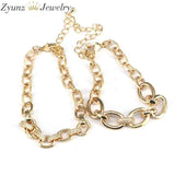 Punk Chain Bracelet with CZ Micro Pave for Women