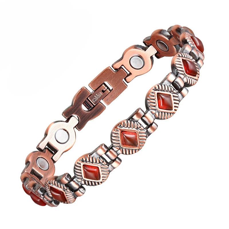 Natural Gem Stone Copper Magnetic Bangle Healing Bracelet