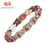 Natural Gem Stone Copper Magnetic Bangle Healing Bracelet