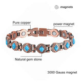Natural Gem Stone Copper Magnetic Bangle Healing Bracelet