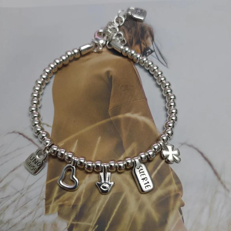 Yisheng Alloy Bead Bracelet with Silver Clasp