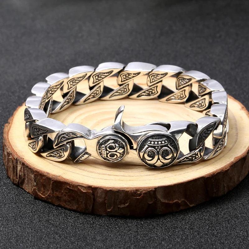 Men's Domineering Retro Ring Buckle Bracelet Punk Style Jewelry