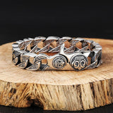 Men's Domineering Retro Ring Buckle Bracelet Punk Style Jewelry