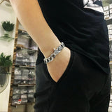 Men's Domineering Retro Ring Buckle Bracelet Punk Style Jewelry