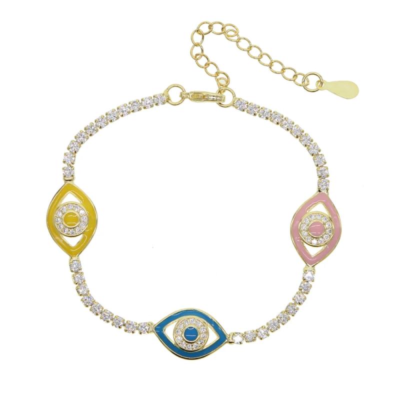 Colorful Evil Eye Tennis Chain Bracelet