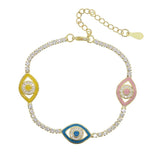 Colorful Evil Eye Tennis Chain Bracelet