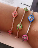 Colorful Evil Eye Tennis Chain Bracelet