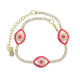 Colorful Evil Eye Tennis Chain Bracelet