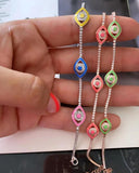 Colorful Evil Eye Tennis Chain Bracelet