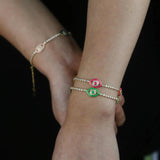 Colorful Evil Eye Tennis Chain Bracelet