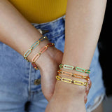 Colorful Evil Eye Tennis Chain Bracelet