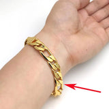 Italian Link Hip Hop Bracelet 12mm 24K Yellow G/F 8.5inch