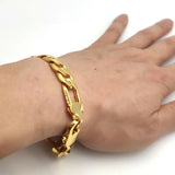 Italian Link Hip Hop Bracelet 12mm 24K Yellow G/F 8.5inch
