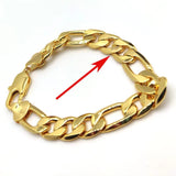 Italian Link Hip Hop Bracelet 12mm 24K Yellow G/F 8.5inch