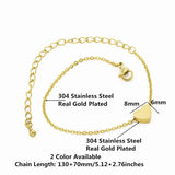 10pcs Stainless Steel Heart Bracelets for Women