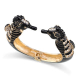 Sea Horse Cuff Bracelet Enamel Plated Bangle for Women Girls