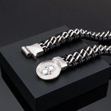 Antique Teen Wolf Head Charm Bracelet Stainless Steel Leather Men's Bangle