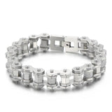 Men Stainless Steel Charm Bracelet Motorcycle Bike Chain Link Bracelet