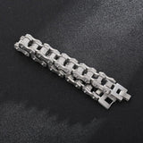 Men Stainless Steel Charm Bracelet Motorcycle Bike Chain Link Bracelet