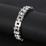 Men Stainless Steel Charm Bracelet Motorcycle Bike Chain Link Bracelet