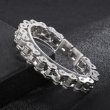 Men Stainless Steel Charm Bracelet Motorcycle Bike Chain Link Bracelet