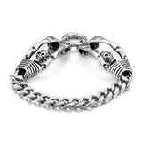 Fongten Retro Skull Bracelet Men Stainless Steel Halloween Gift