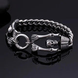 Fongten Retro Skull Bracelet Men Stainless Steel Halloween Gift