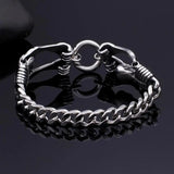 Fongten Retro Skull Bracelet Men Stainless Steel Halloween Gift