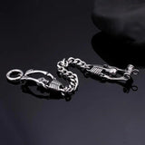 Fongten Retro Skull Bracelet Men Stainless Steel Halloween Gift