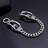 Fongten Retro Skull Bracelet Men Stainless Steel Halloween Gift