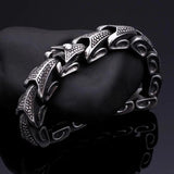 Vintage Dragon Stainless Steel Bracelet Punk Mens Bracelet